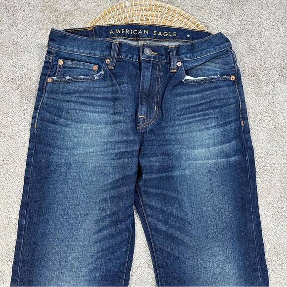American Eagle Men’s Original Bootcut Jeans Zip Fly in Dark Ink Blue 32X34 - Picture 5 of 16